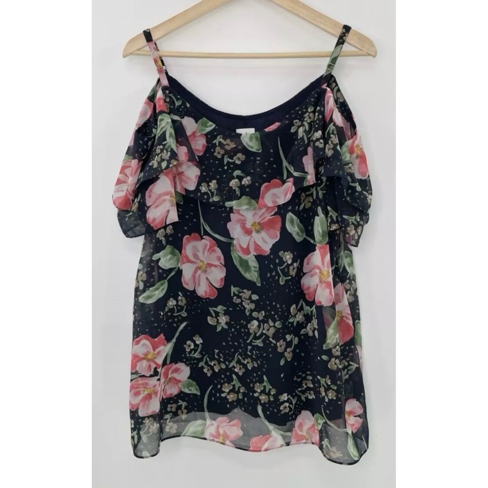 Cabi Women's Fairy Tail Cold Shoulder Floral Cami Tank Top Style #5220‎ Size L